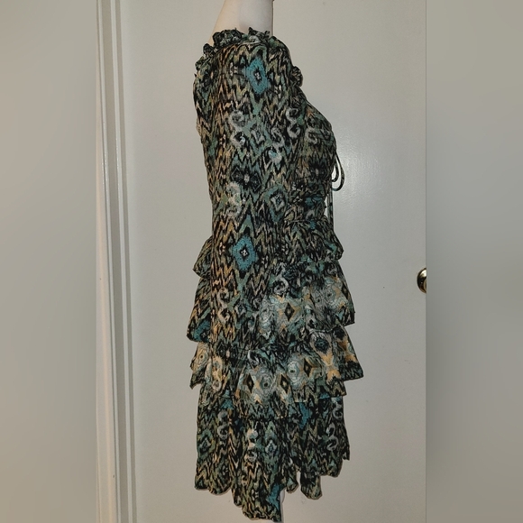Miss Me Womens Print Ruffle Dress, Size Medium, Neck tied straps - Picture 6 of 10